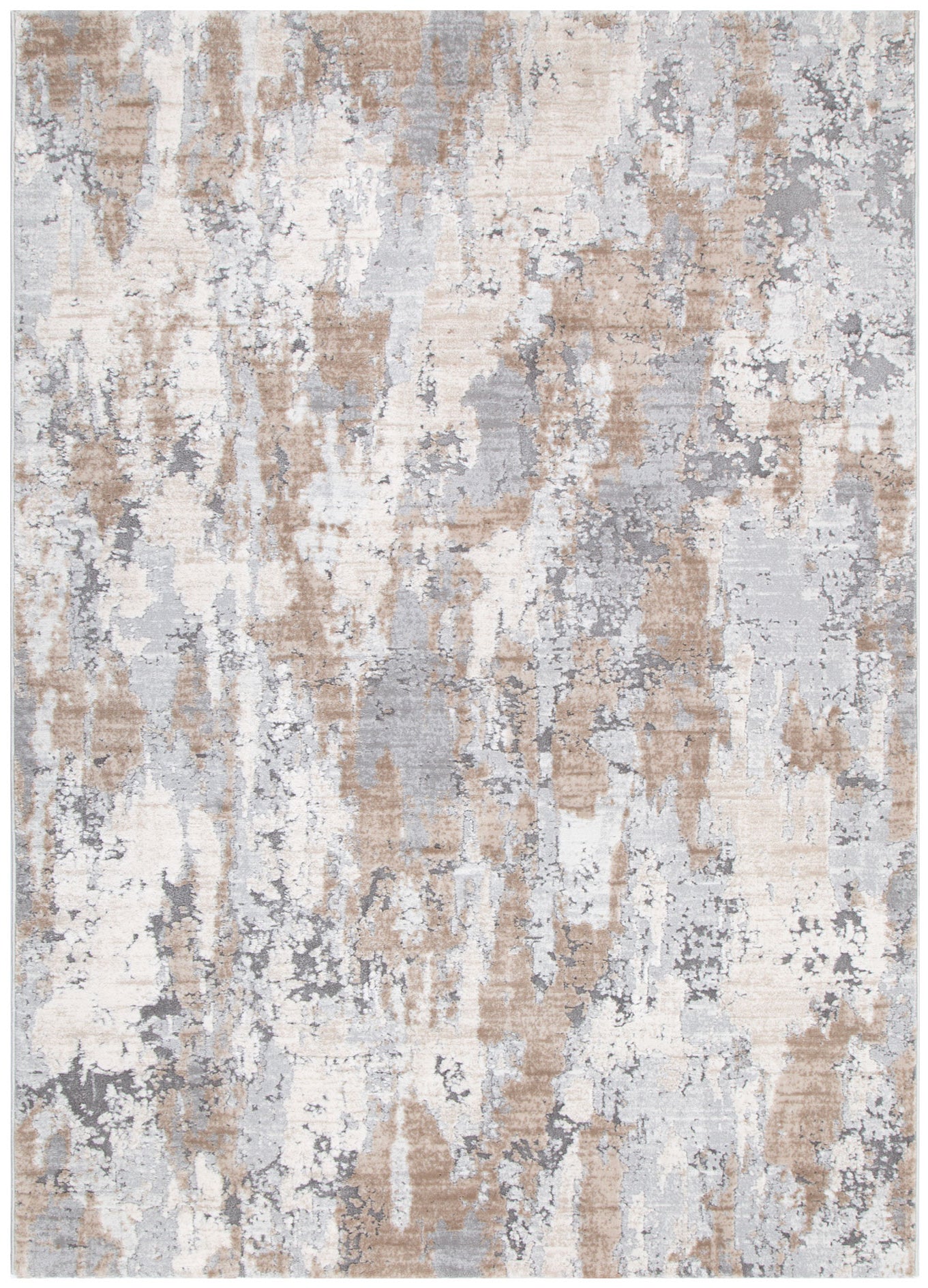 Maya Watercolour Abstract Grey and Beige Rug - M106