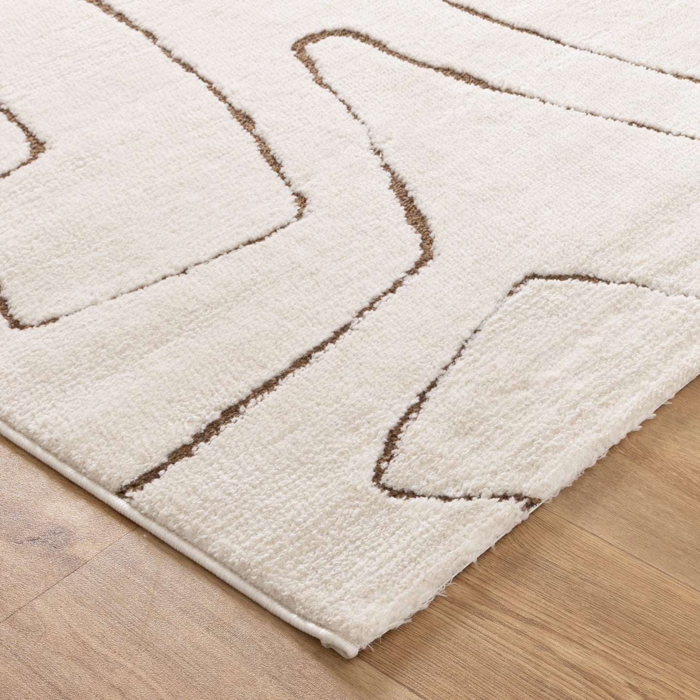 Mila Modern Lines Cream and Brown Rug - MIL5