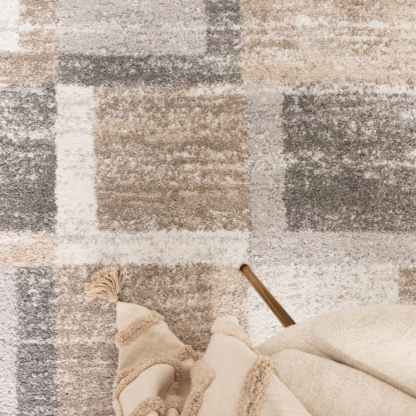 Nola Squares Neutral Rug - N001