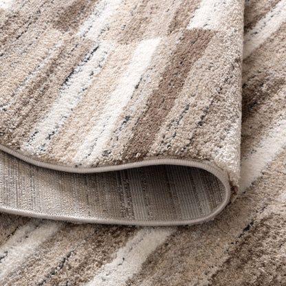 Nola Shapes Beige Brown Rug - N002