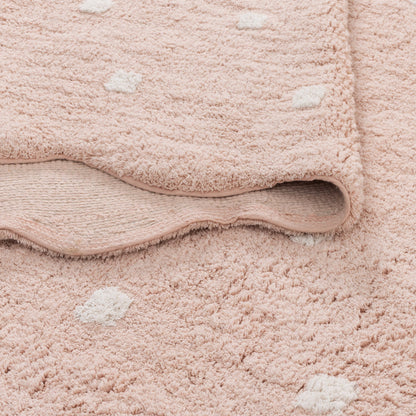 Mellow Rectangle Scalloped Kids Rug Blush Pink