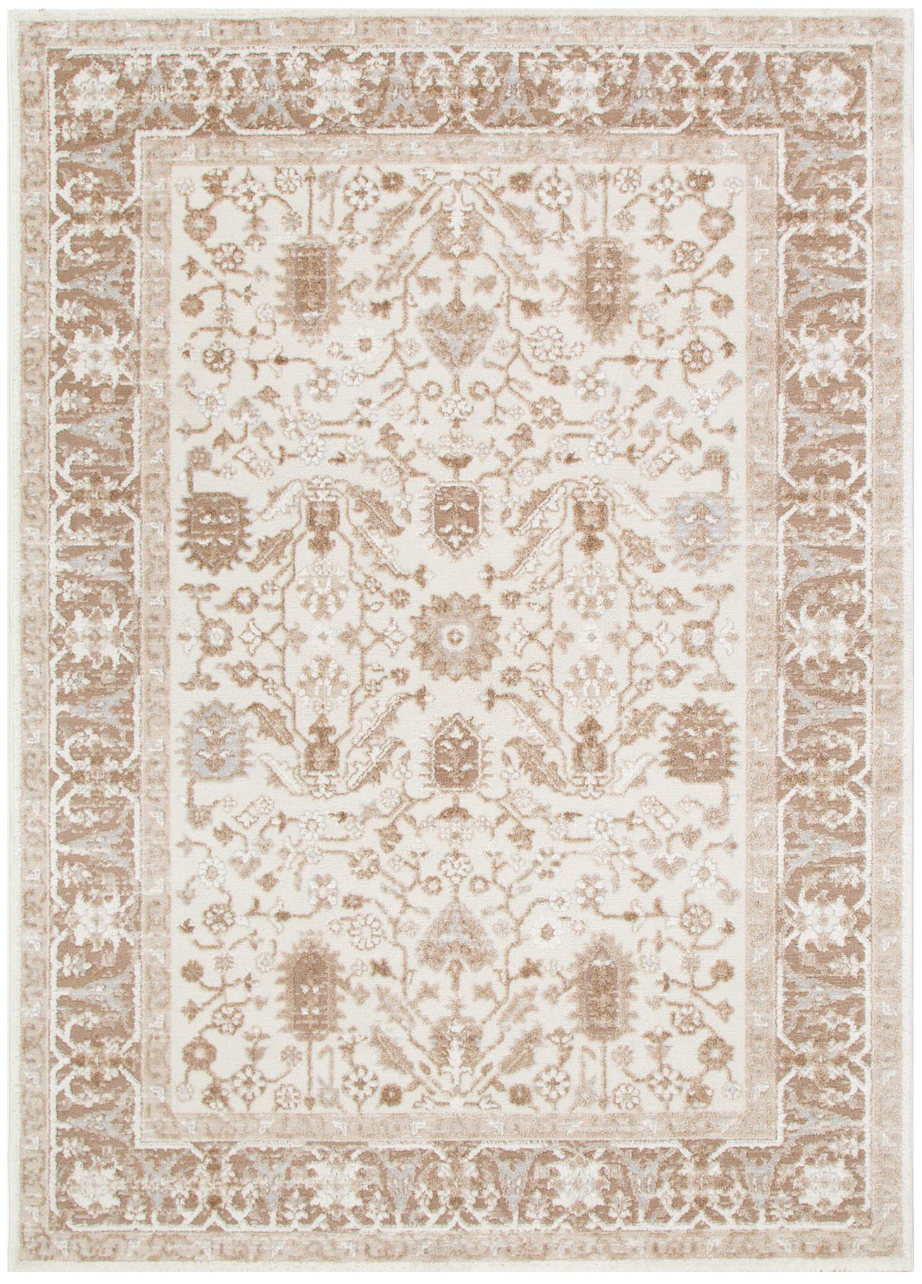 Sierra Oriental Border Beige Rug