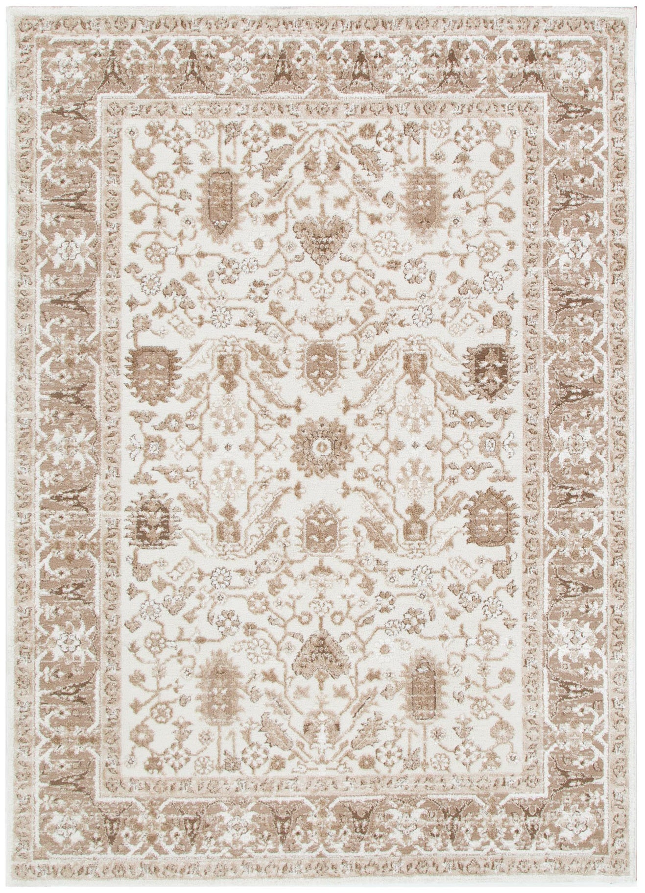 Sierra Oriental Border Brown Rug