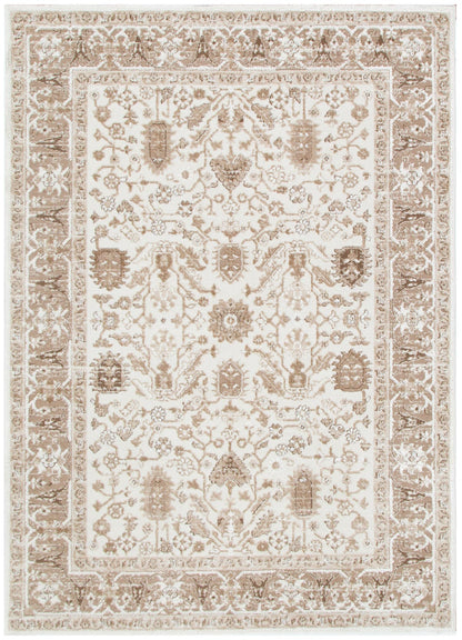 Sierra Oriental Border Brown Rug