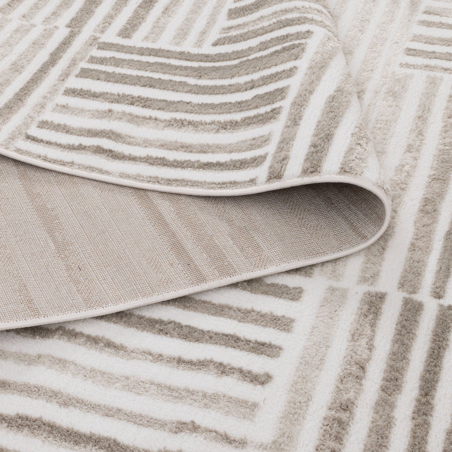 Wellington Geometric Lines Beige Rug - W003