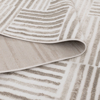 Wellington Geometric Lines Beige Rug - W003