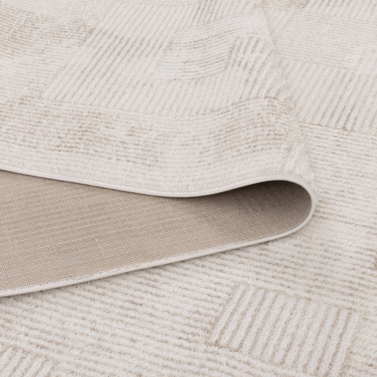 Wellington Distressed Shapes Beige Rug - W006