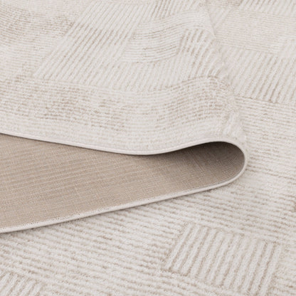 Wellington Distressed Shapes Beige Rug - W006