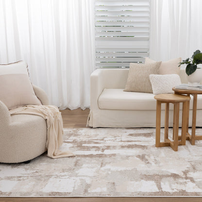 Wellington Abstract Wash Brown Rug - W007