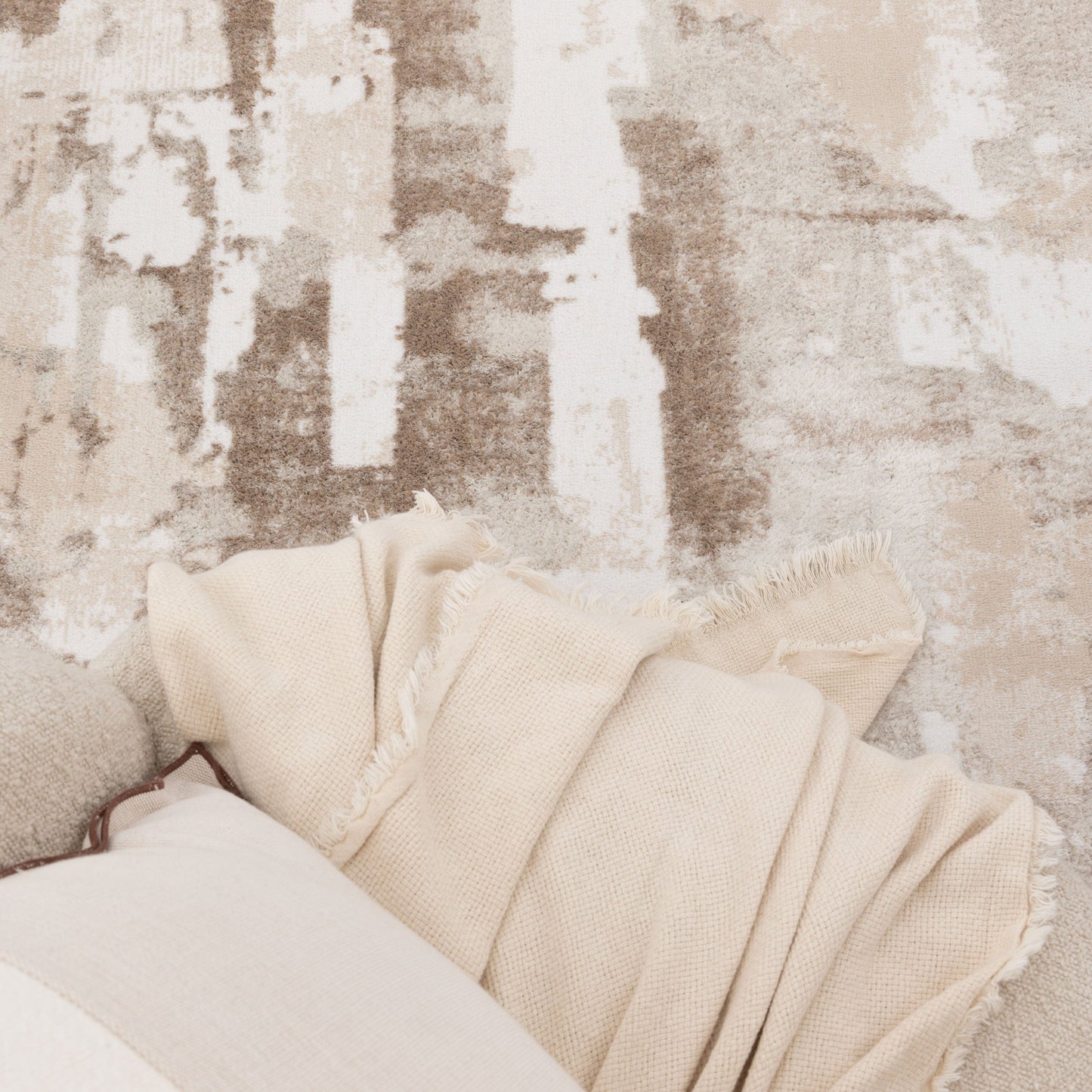 Wellington Abstract Wash Brown Rug - W007