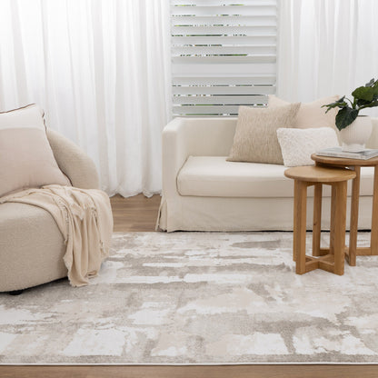 Wellington Abstract Wash Beige Rug - W008