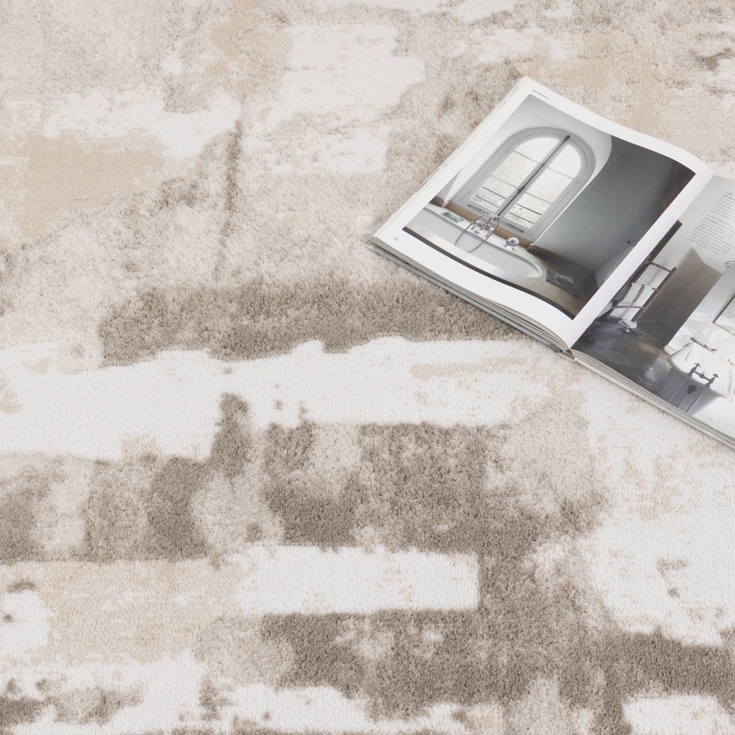 Wellington Abstract Wash Beige Rug - W008