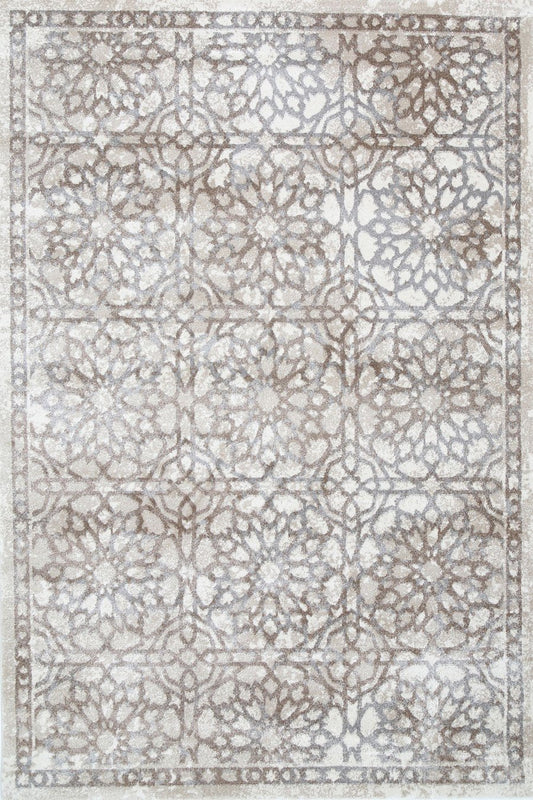 Morisot Grey and Beige Demask Rug