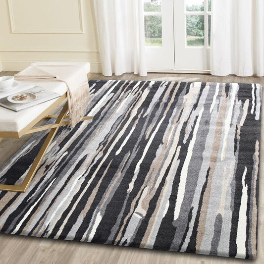 Morisot Dark Brown Vertical Stripes Rug