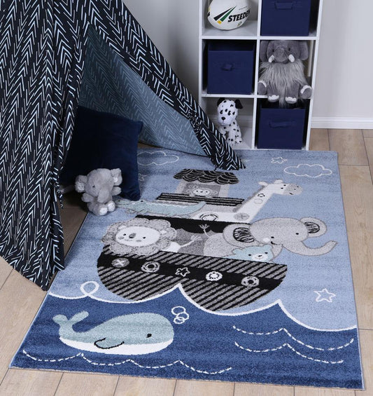 Nova Kids Saling Ship Blue Rug