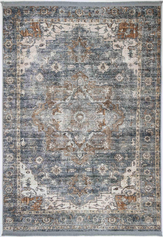 Distressed Vintage Tanasa Olive Rug