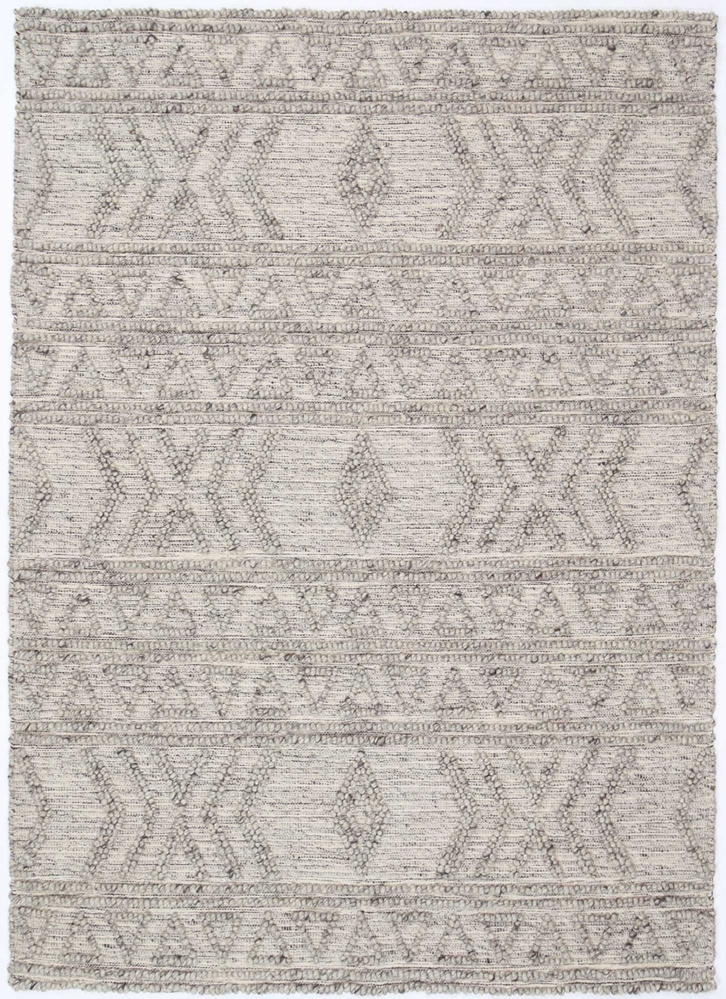 Kaiden Tribal Grey Wool Rug