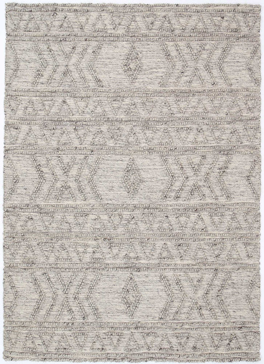 Kaiden Tribal Grey Wool Rug