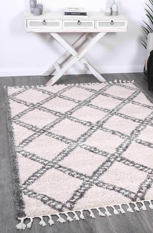 Serenity Leta Diamond Cream Grey Rug