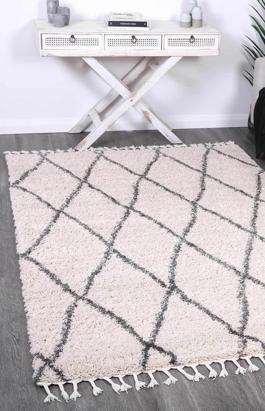 Serenity Clara Diamond Tribal Cream Rug