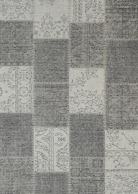 Bohemian Grey Patchwork Distressed Rug