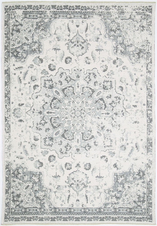 Rusty Vintage Motif, Amazing 2 in 1 Reversible Rug Grey