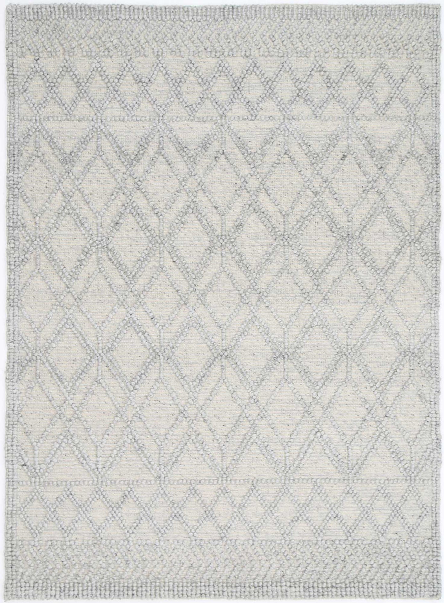 Kaiden Trellis Grey Wool Rug