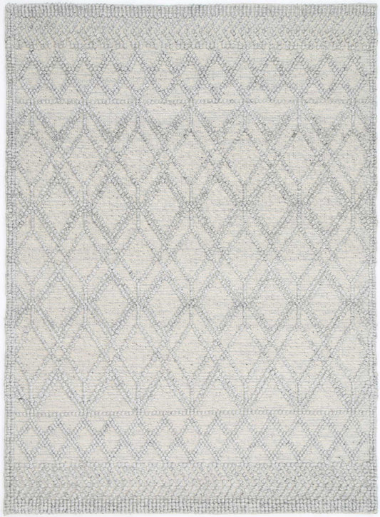 Kaiden Trellis Grey Wool Rug