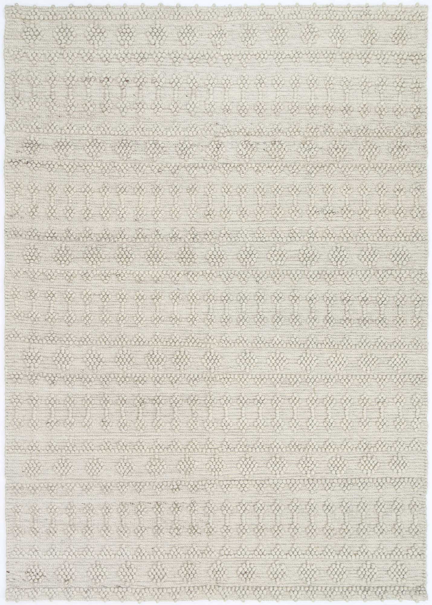 Kaiden Tribal Natural Beige Wool Rug