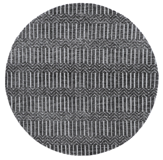 Alayah Geometric Grey Round Rug