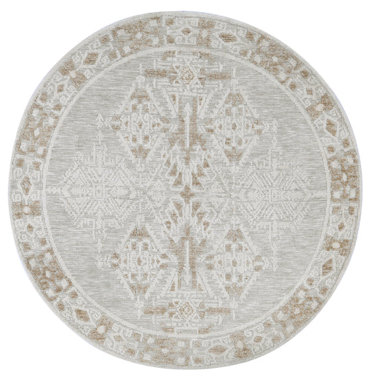 Alayah Ornamental Cream Round Rug