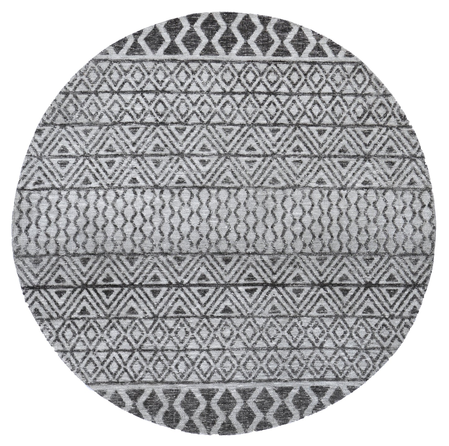 Alayah Tessellations Grey Round Rug
