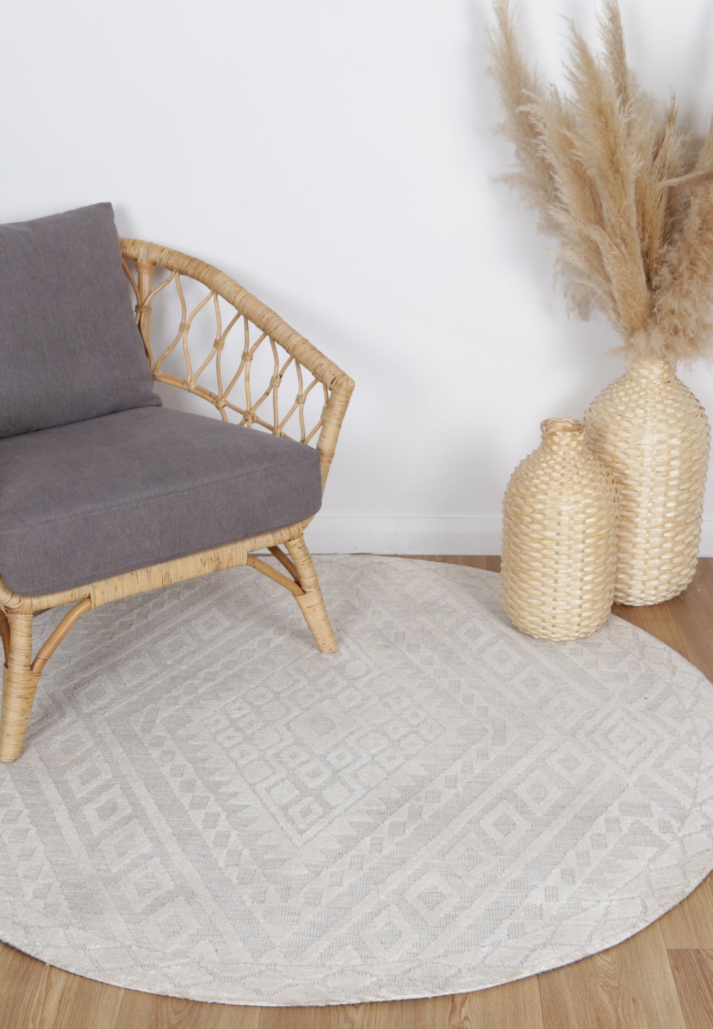 Alayah Zalij Cream Round Rug