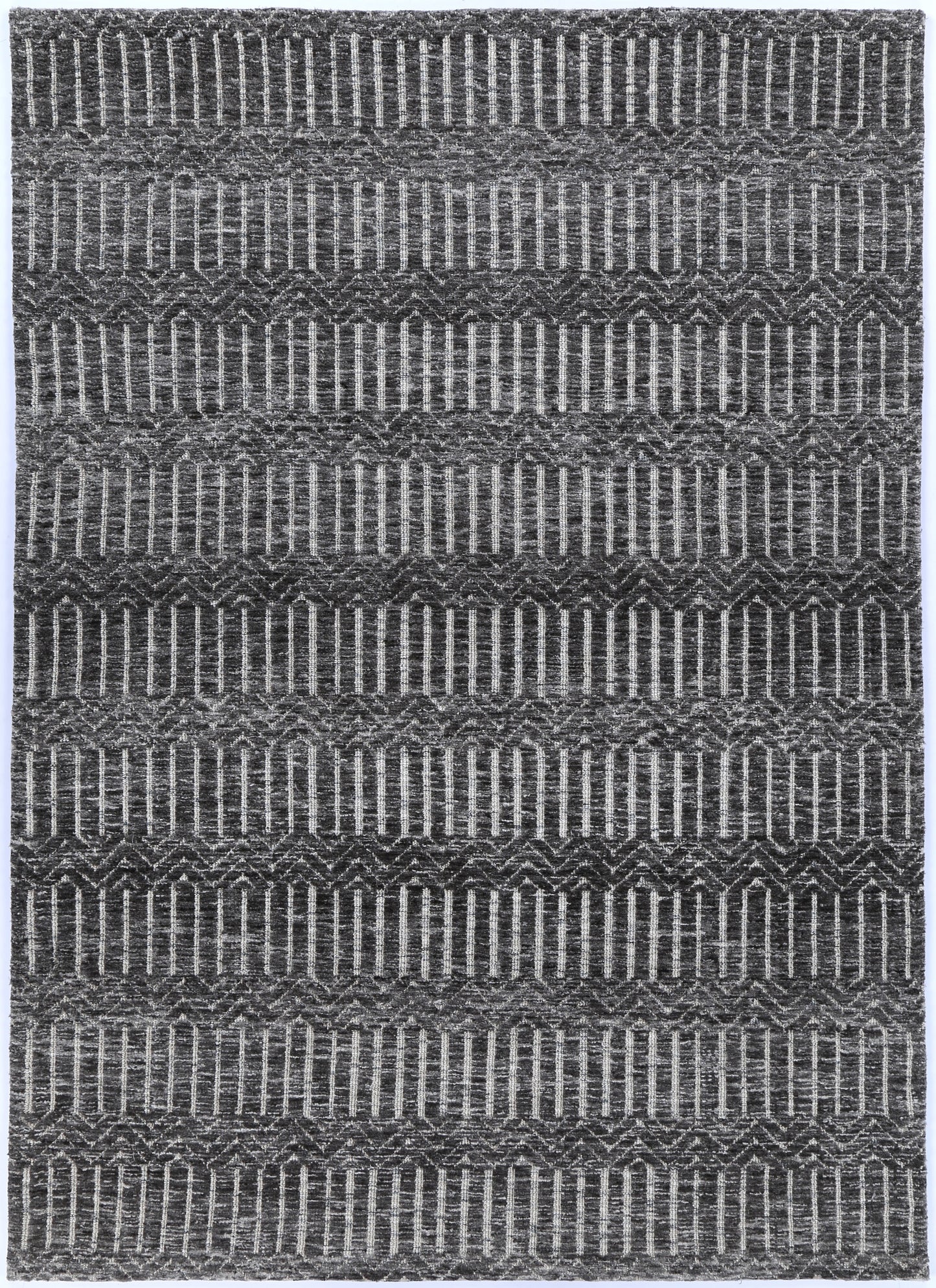 Alayah Geometric Charcoal & Beige Rug