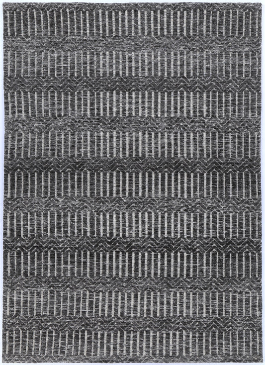 Alayah Geometric Charcoal & Beige Rug