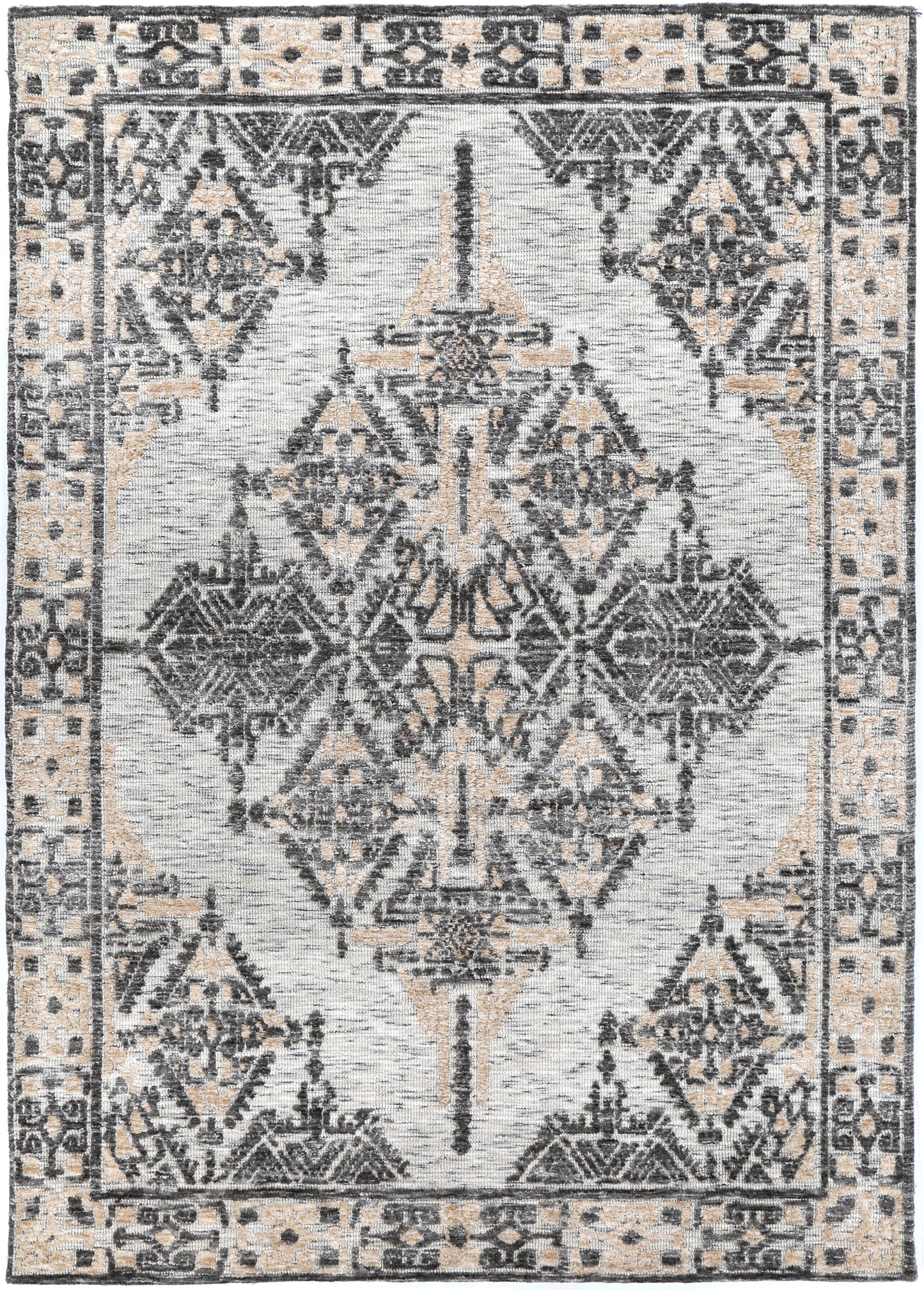 Alayah Ornamental Charcoal & Beige Rug