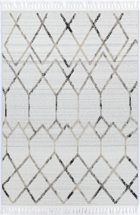 Eris Cream Grey Diamond Rug