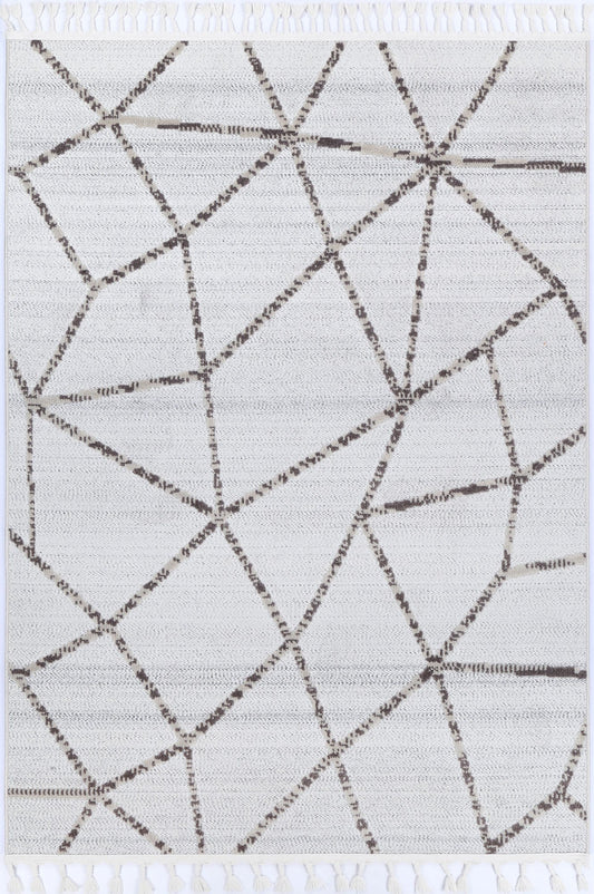 Harmonia Cream Beige Geometric Rug