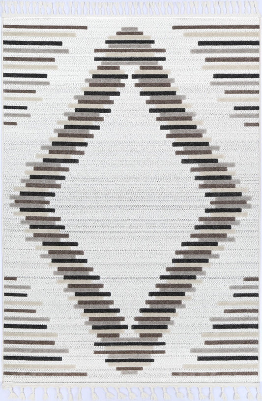 Enyo Beige Cream Diamond Rug