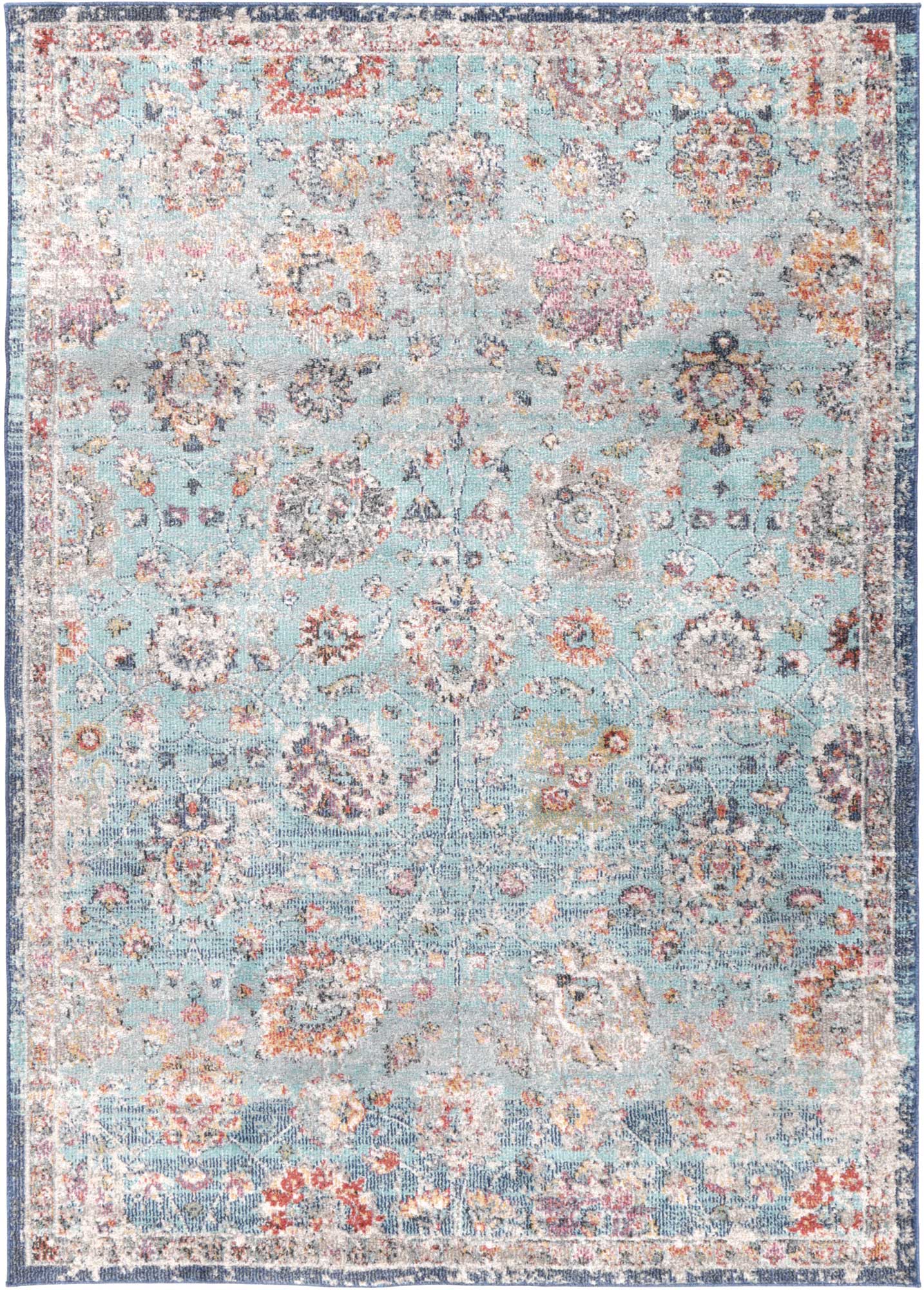 Ezra Multi Blue Traditional Rug