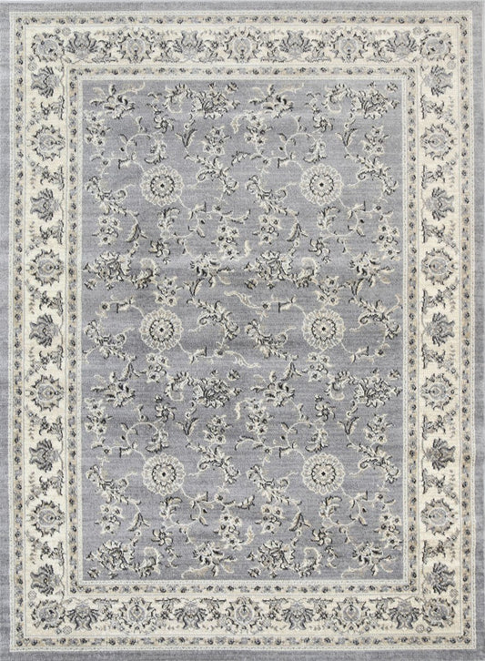 Sansa Grey Cream Border Rug