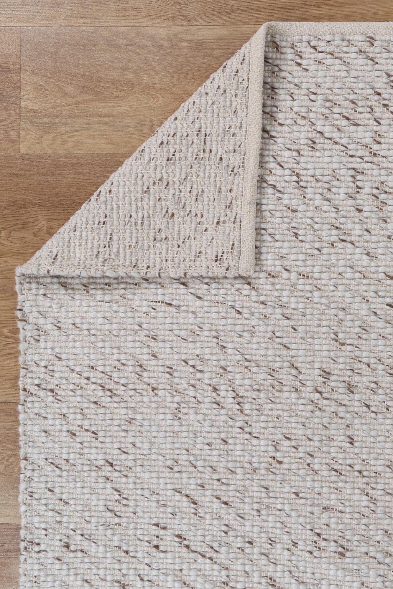 Gabbro Beige Wool Blend Textured Rug