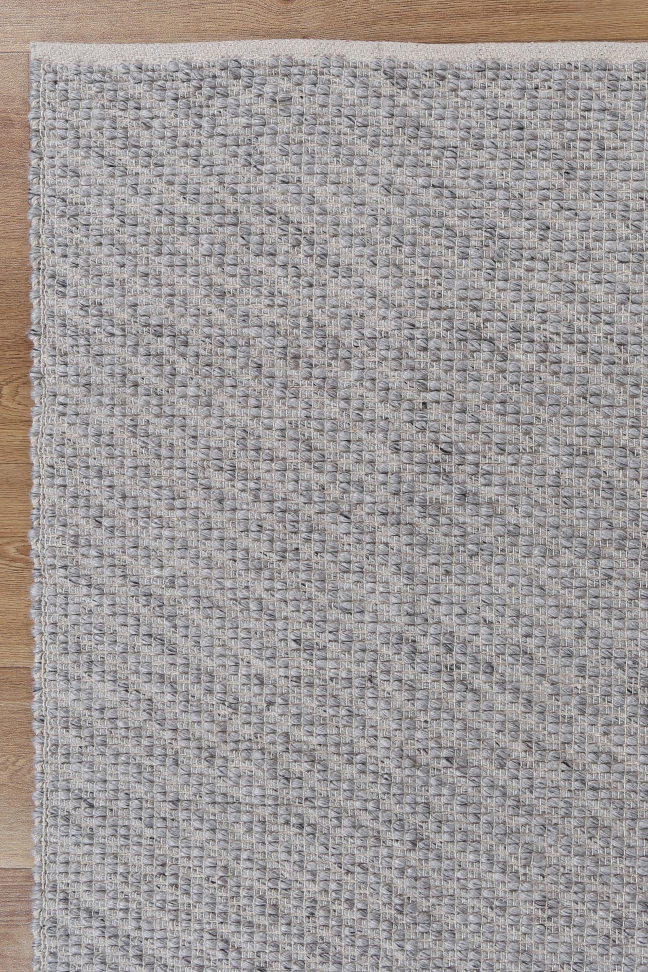 Gabbro Grey Wool Blend Textured Rug