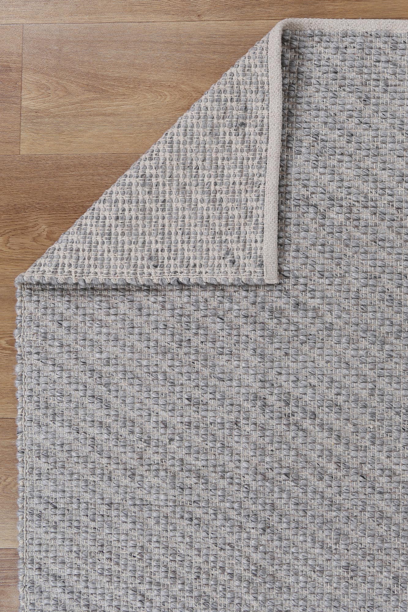 Gabbro Grey Wool Blend Textured Rug