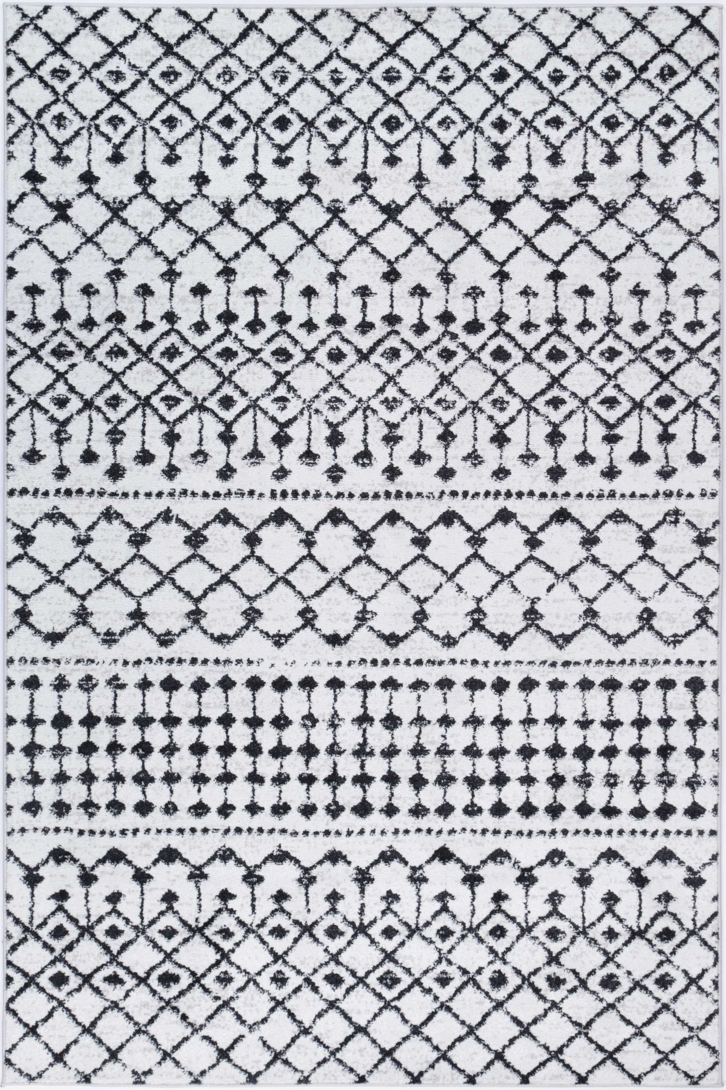 Ermina Tribal Black White Rug