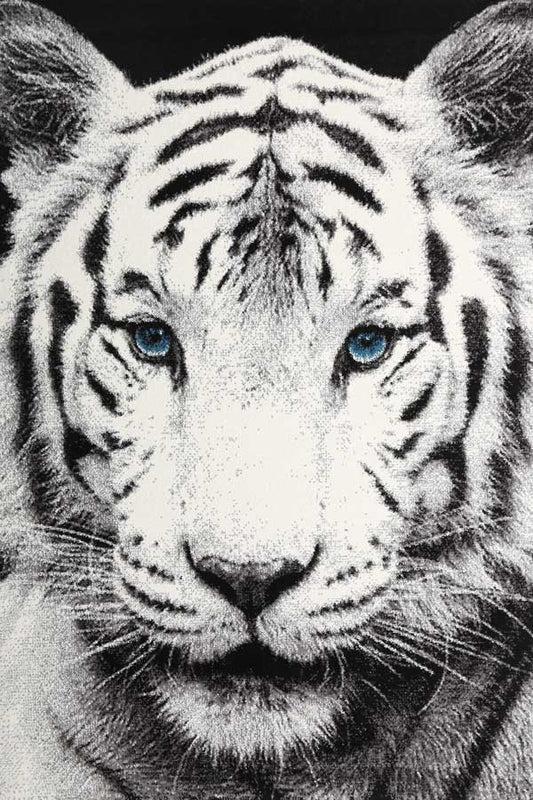 Hanaa White Tiger Motif Rug