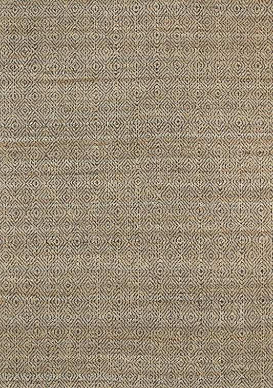 Oslo Black Jute Diamonds Flat Weave Rug