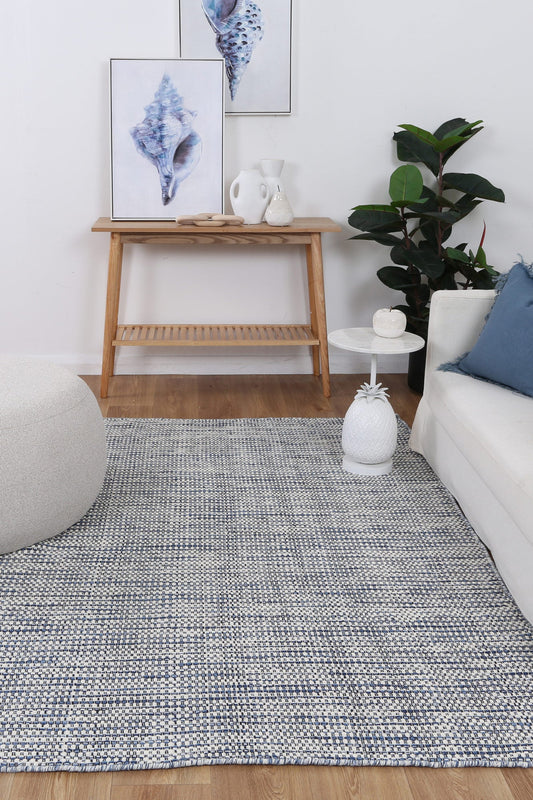 Scandi Blue Reversible Wool Rug