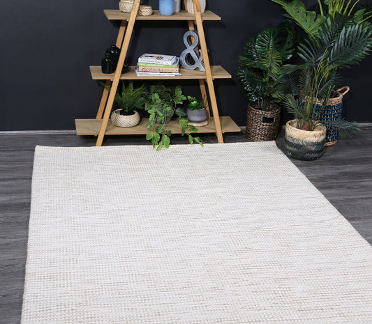 Scandi Beige Reversible Wool Rug