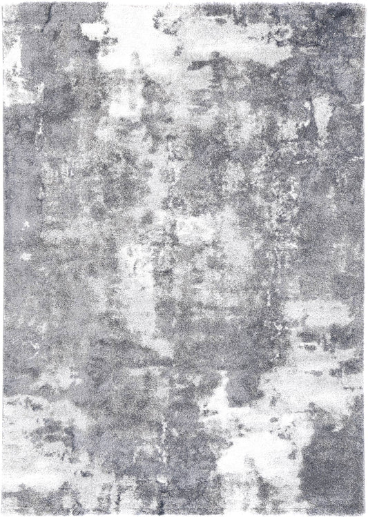 Yuzil Grey White Abstract Rug